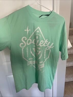 Men’s Society Mint Green Graphic Short Sleeve Tee Large NWT